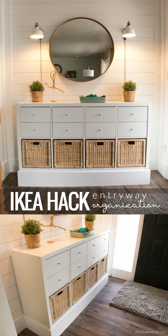 Using Ikea Kallax Shelf To Organize Your Entry Beautifully