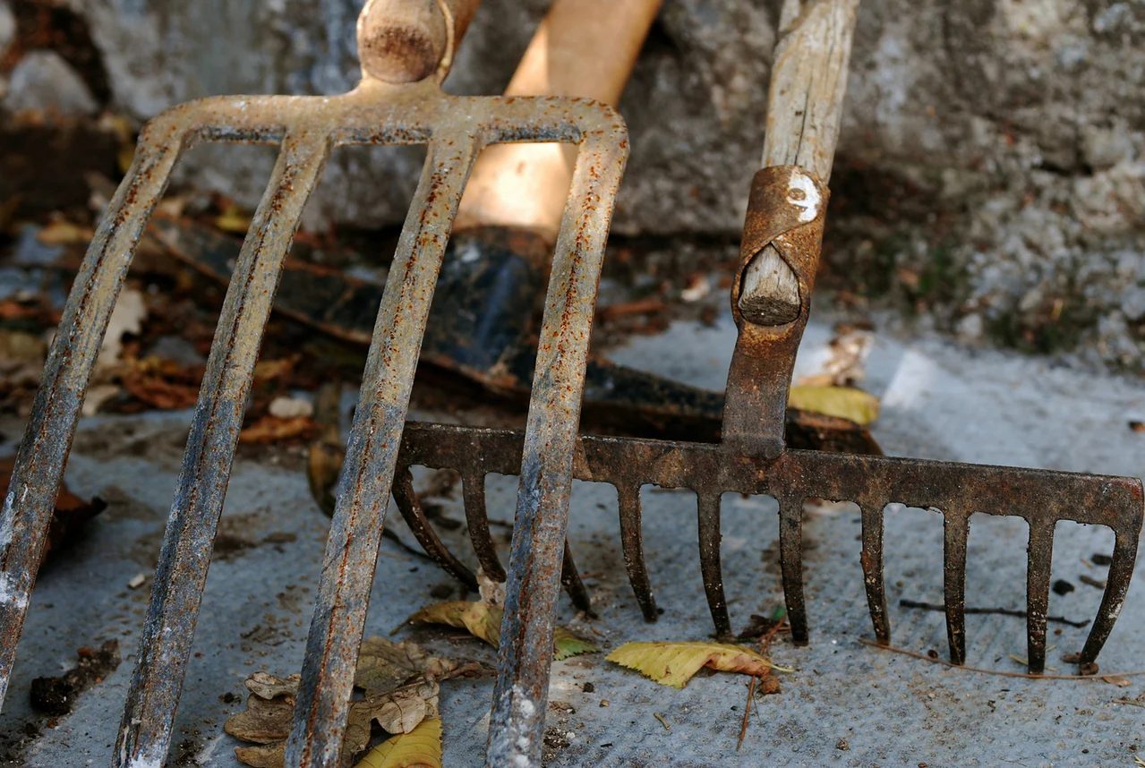 Fall Cleaning Projects: cleaning and oiling garden tools
