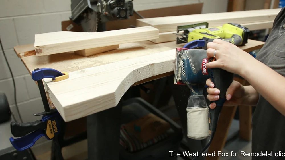Sand leg arches, How to make a wooden bench, straightforward Outdoor Farmhouse Bench The Weathered Fox 18