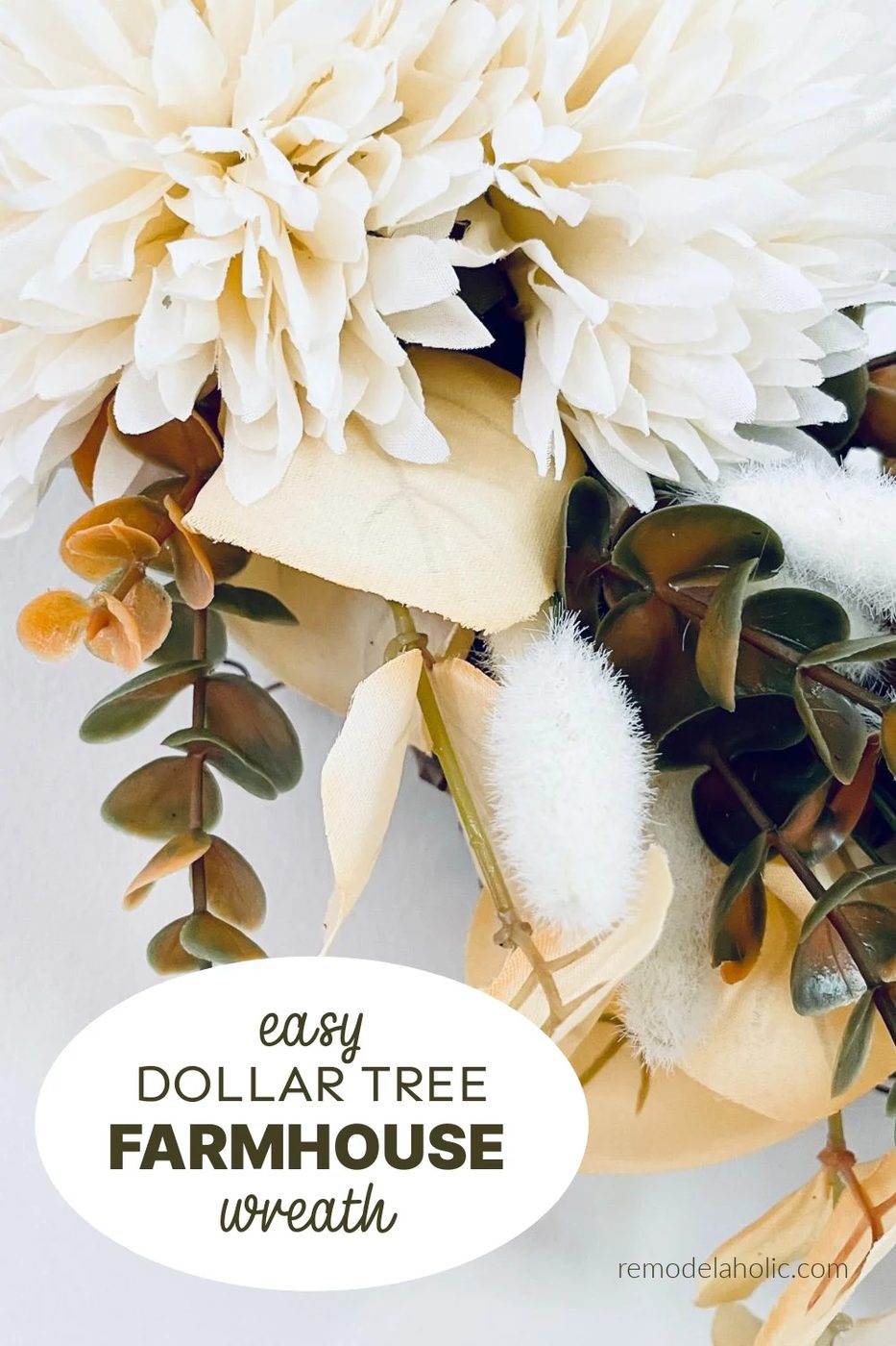 Farmhouse Dollar Tree Fall Wreath Handmade, Bekob