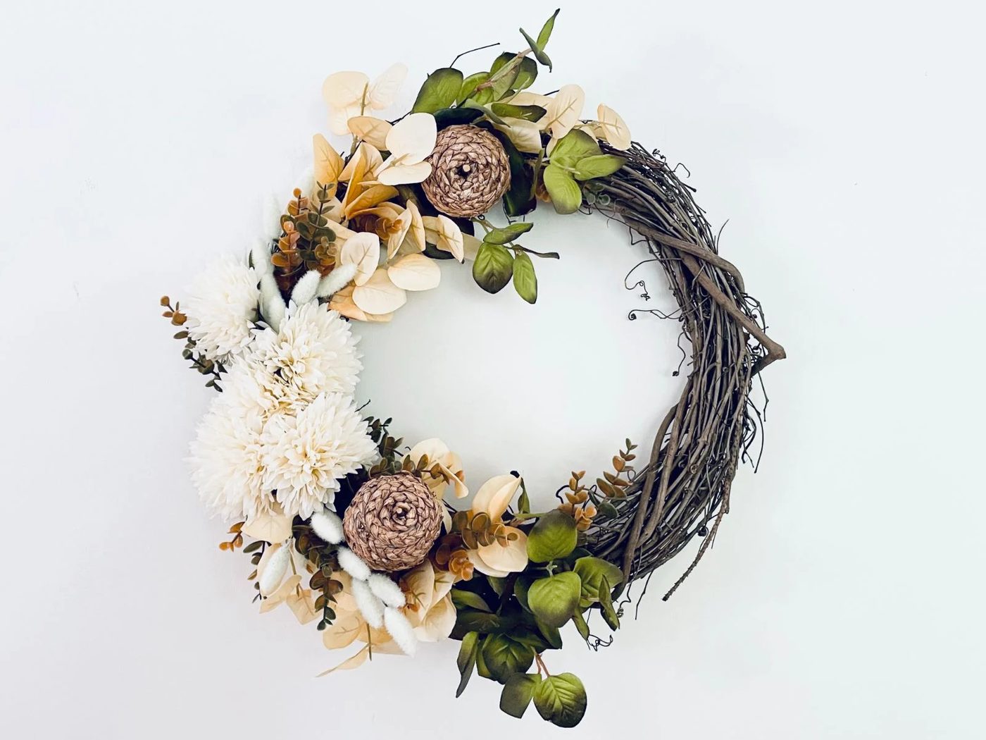 Farmhouse Dollar Tree Fall Wreath, Bekob (16)