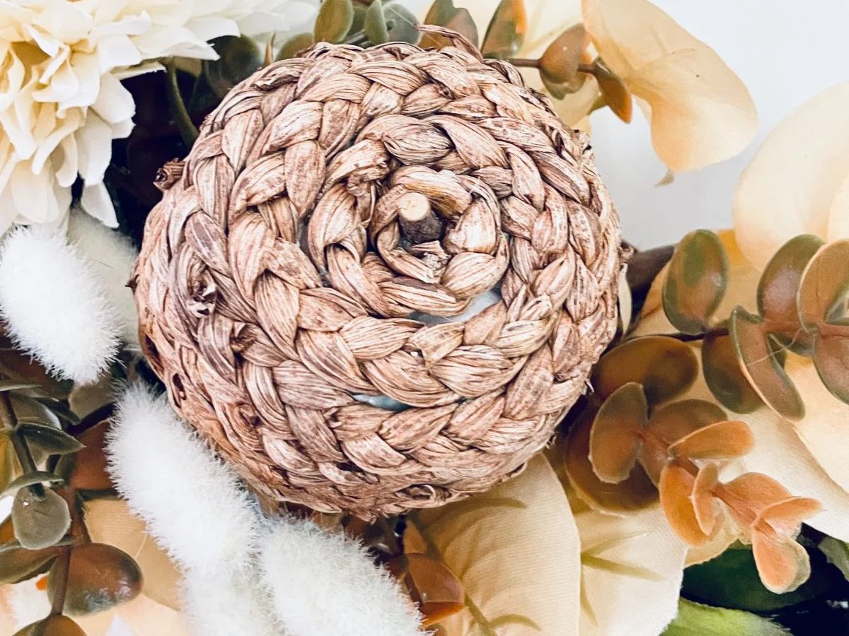 Rope Rattan Pumpkin For Farmhouse Dollar Tree Fall Wreath, Bekob