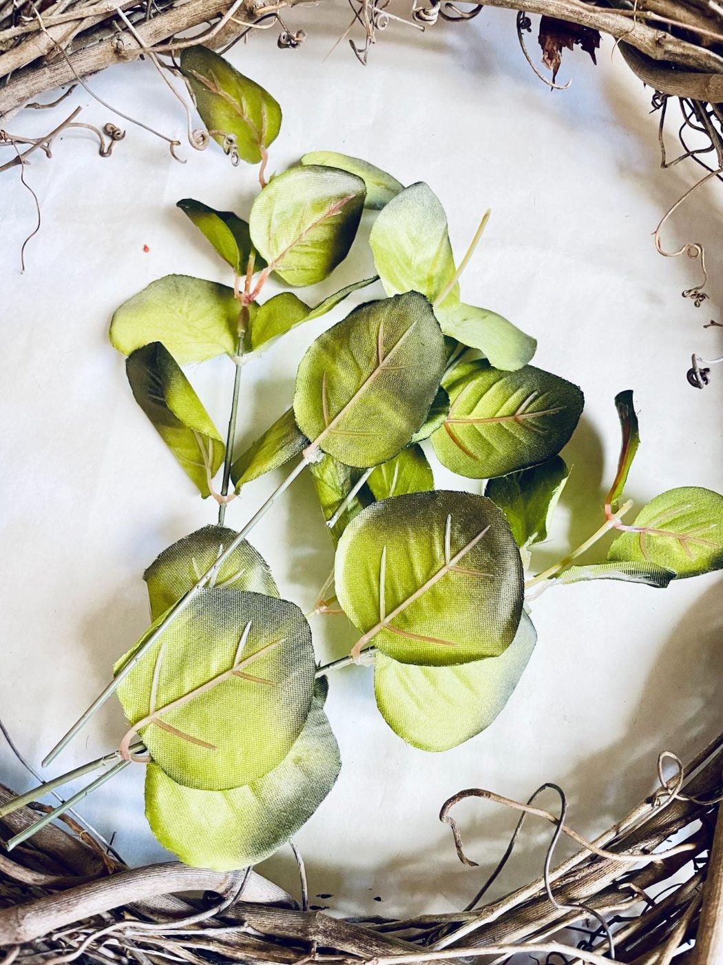 Add Eucalyptus, Farmhouse Dollar Tree Fall Wreath, Bekob (3)