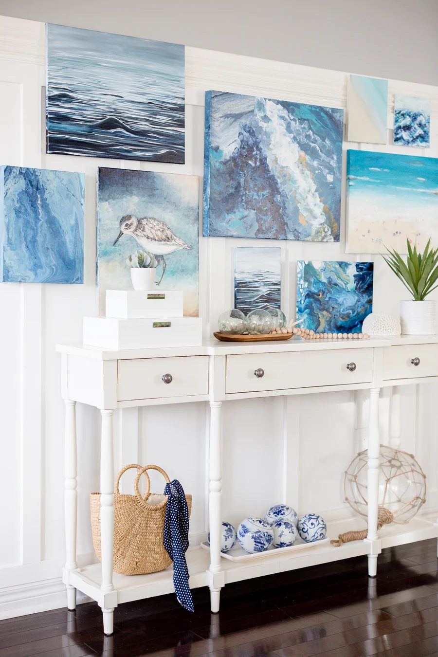 Coastal Painting Gallery Wall On Canvases, Craftberry Bush