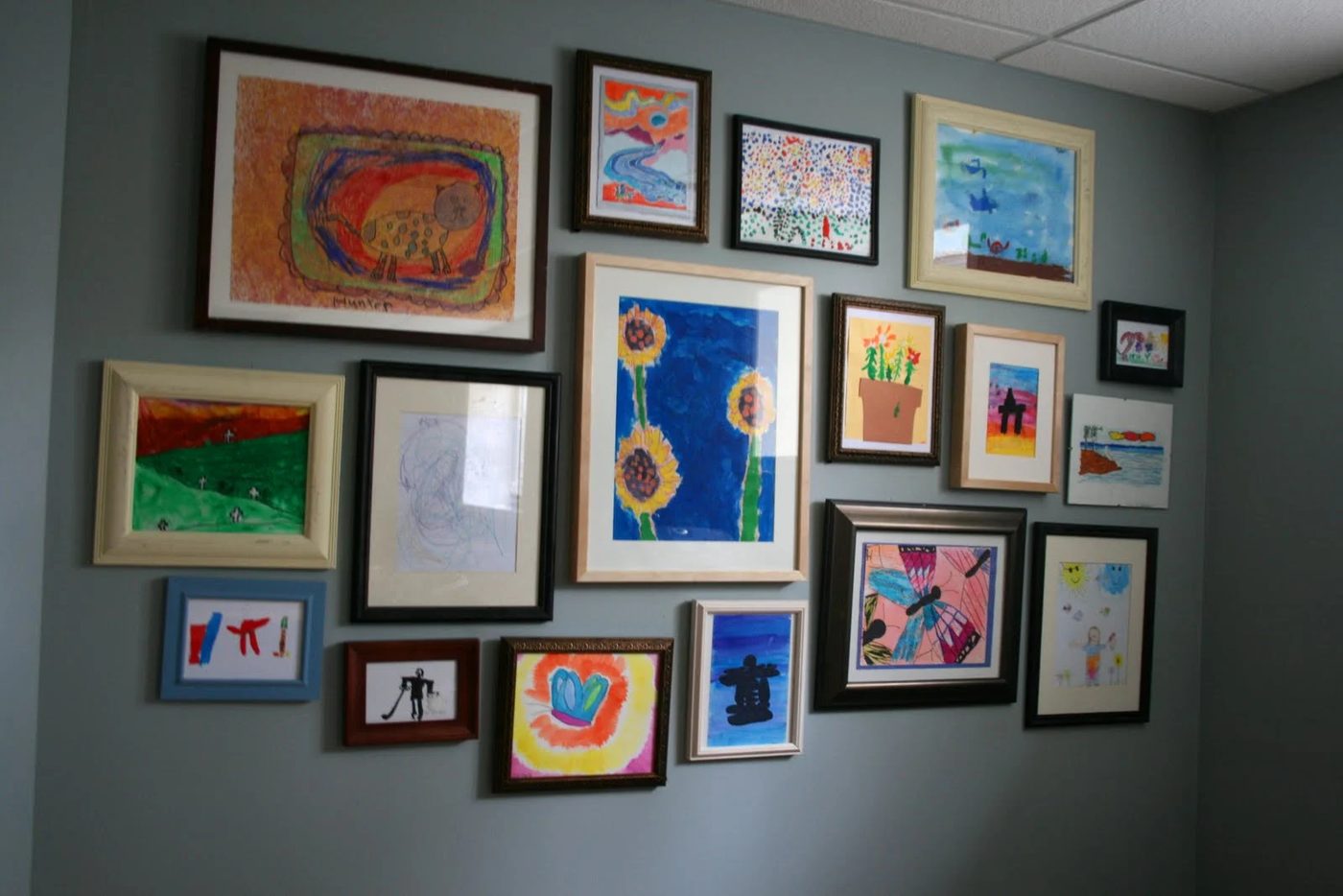 Children's Art Gallery Wall Featured On #Bekob