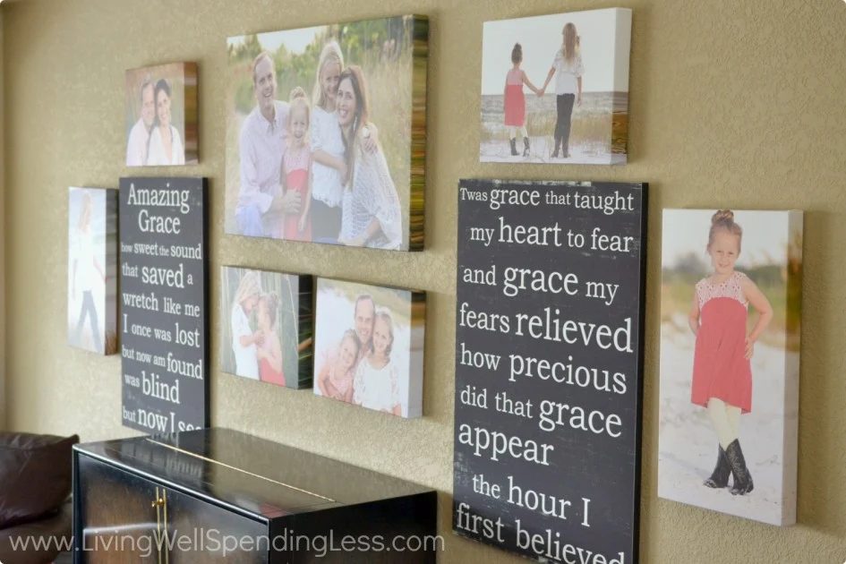 Family Photo Canvas Gallery Wall, Living Well Spending Less