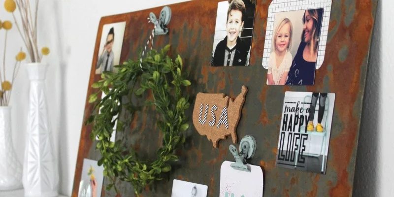 Weathered Metal Magnet Board