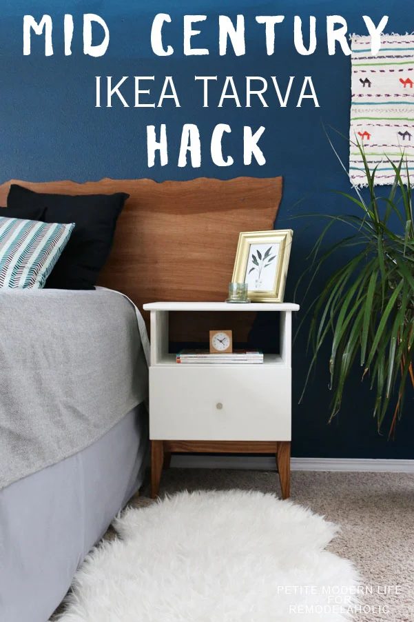 Give that flat-pack basic IKEA side table a classic mid century style in just a few extra minutes with this straightforward Tarva nightstand method!