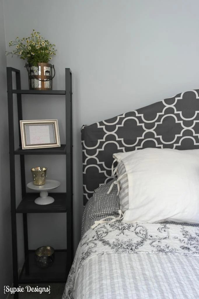 how to cover a metal headboard with a fabric slipcover, Sypsie Designs on Bekob.com
