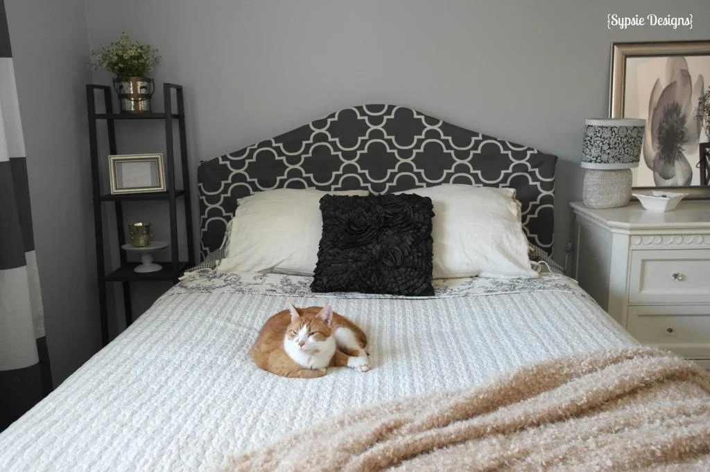 metal headboard makeover with fabric cover, Sypsie Designs on Bekob