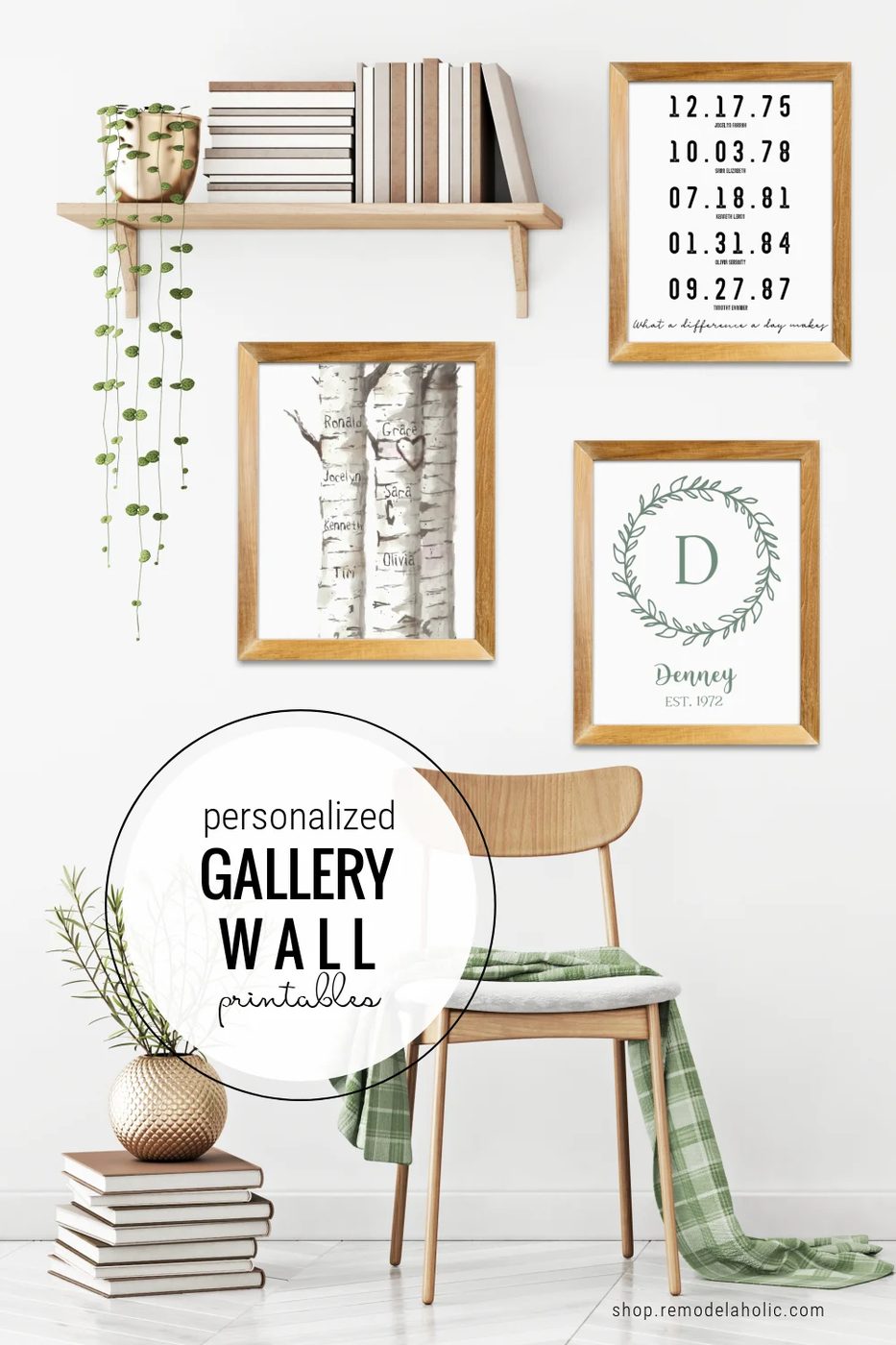 Personalized Gift option For Mom Or Housewarming, Custom Name And Date Gallery Wall Printables, Bekob