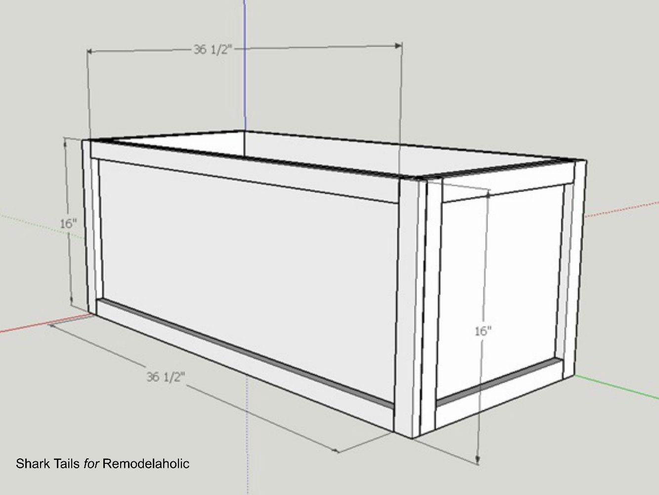 how to build a one sheet plywood storage box, add front trim