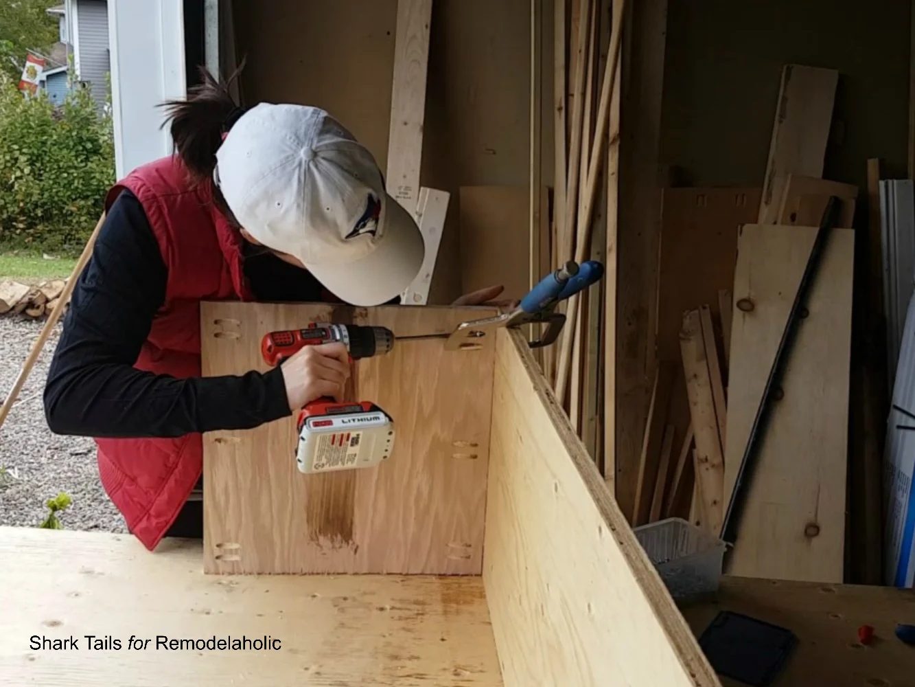 how to build a one sheet plywood storage box, right angle clamp for pocket hole joining