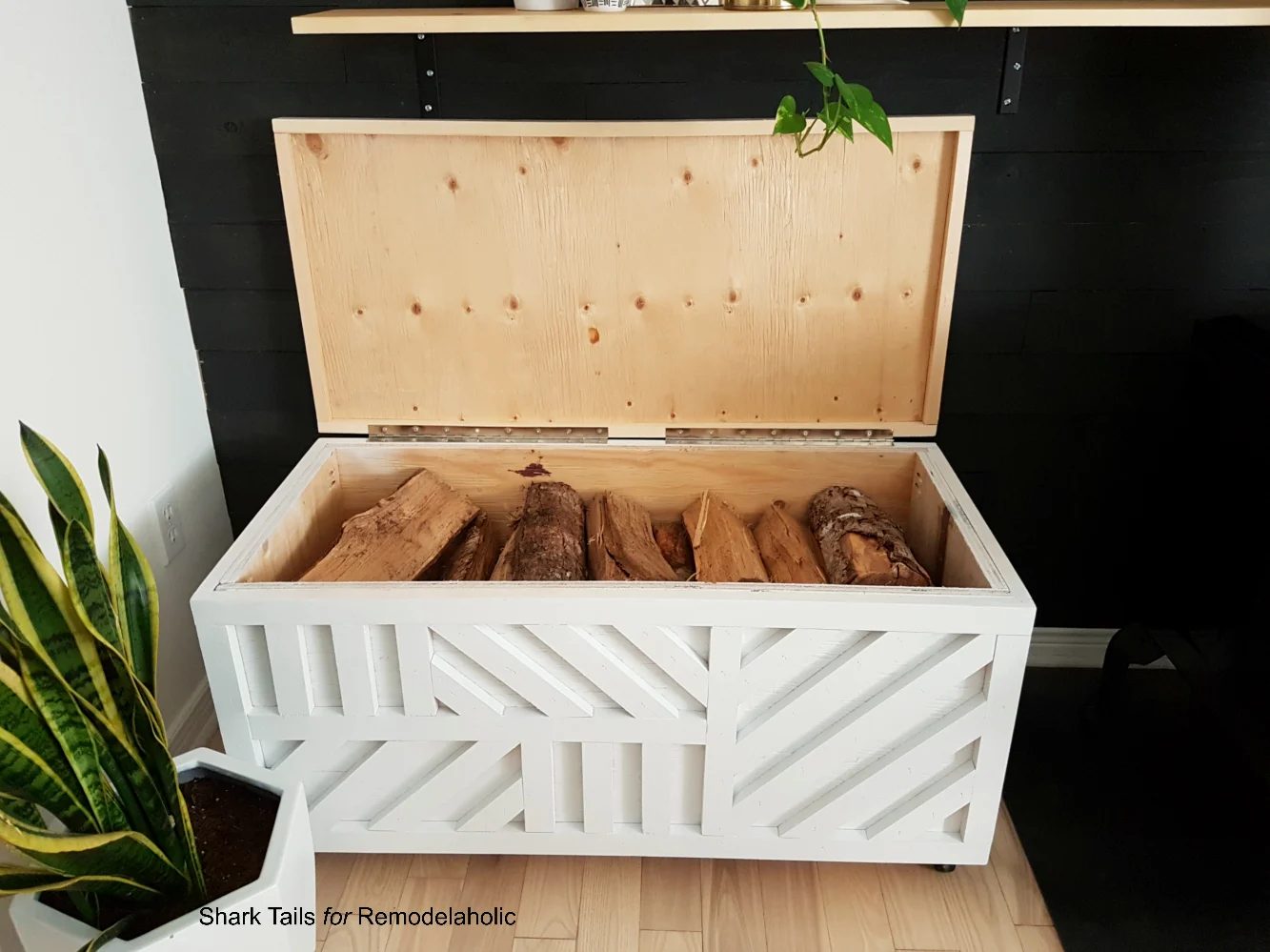 one sheet plywood storage box for firewood