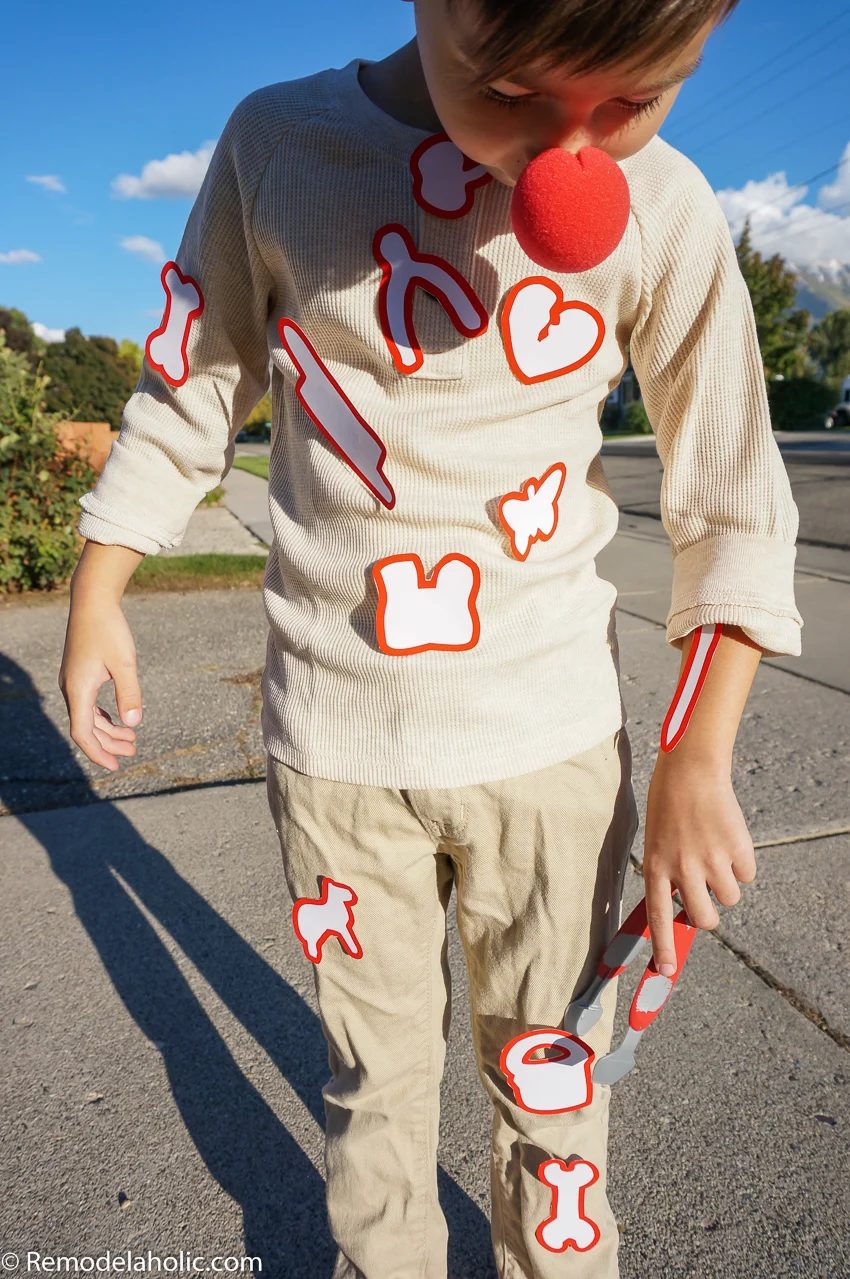 straightforward Last Minute Halloween Costumes #3: Cavity Sam from the game Operation