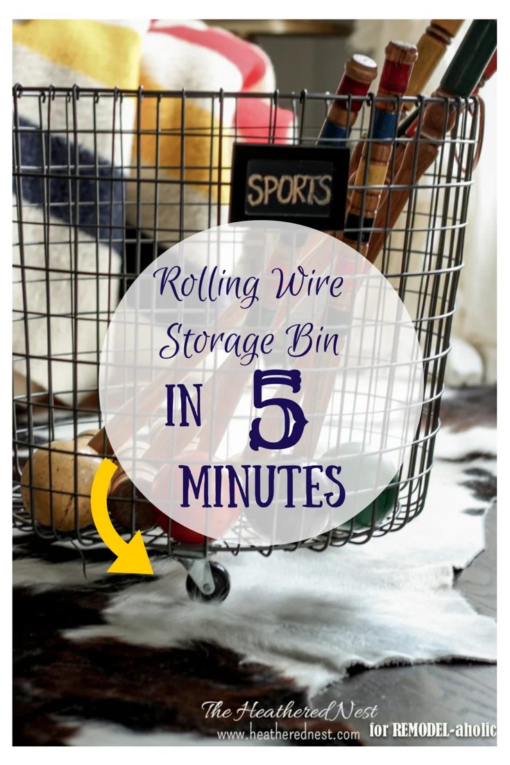 How to make your own rolling wire storage bins - The Heathered Nest on @Bekob