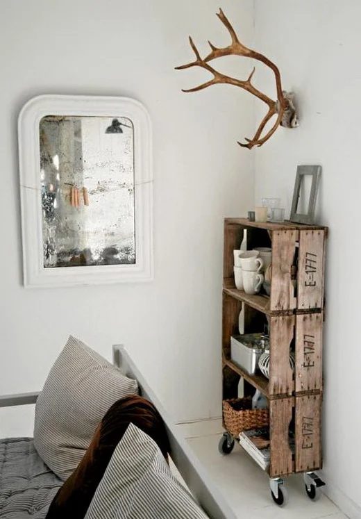 vintage crate shelf