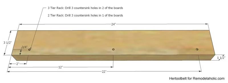 This is such an straightforward project to organize spice bottles. Build a direct tiered spice rack from a 2x4 wood board with free plans on Bekob.