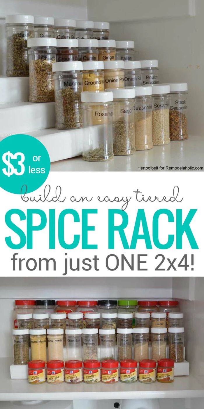 How To Build An straightforward Tiered Spice Rack For Three Bucks Or Less | pantry organizing | direct building plan | Handmade walkthrough