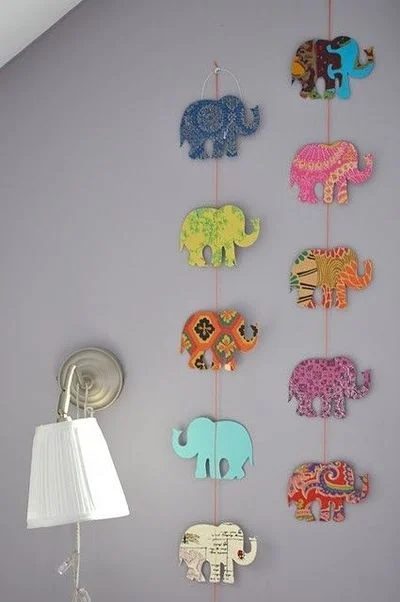 straightforward Art options for Kids Room Decor: straightforward handmade elephant wall art (via hercampus)