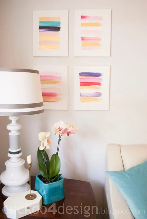 straightforward Art options for Kids Room Decor: colorful gold brushstroke art (cuckoo4design)