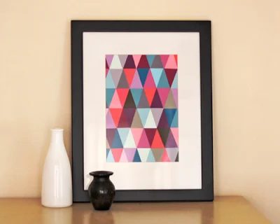straightforward Art options for Kids Room Decor: handmade paint chip triangle art (How About Orange)