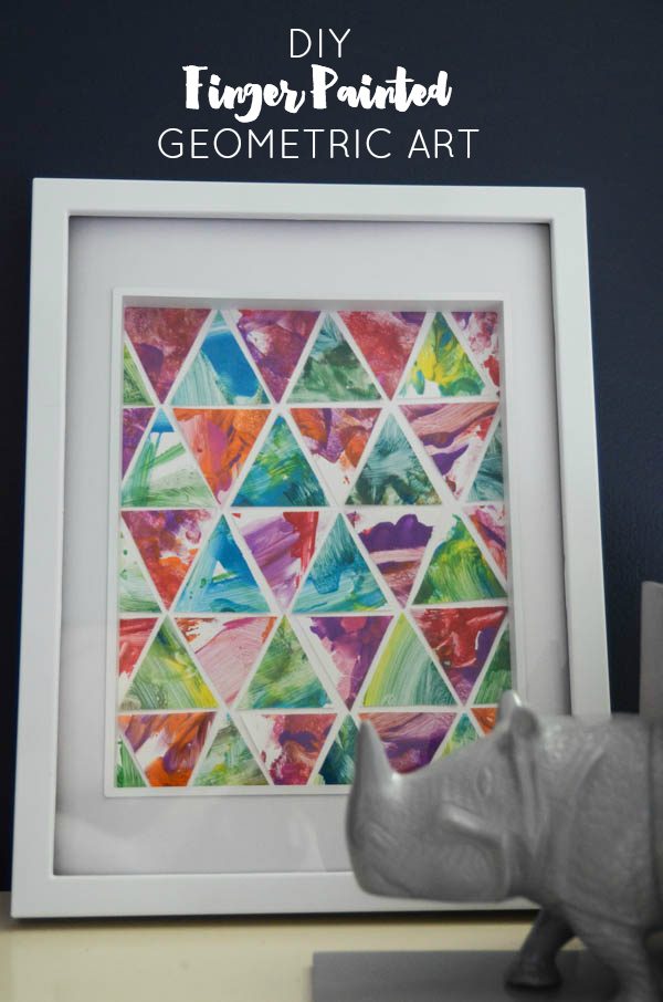 straightforward Art options for Kids Room Decor: toddler finger paint geometric art handmade (Lemon Thistle)