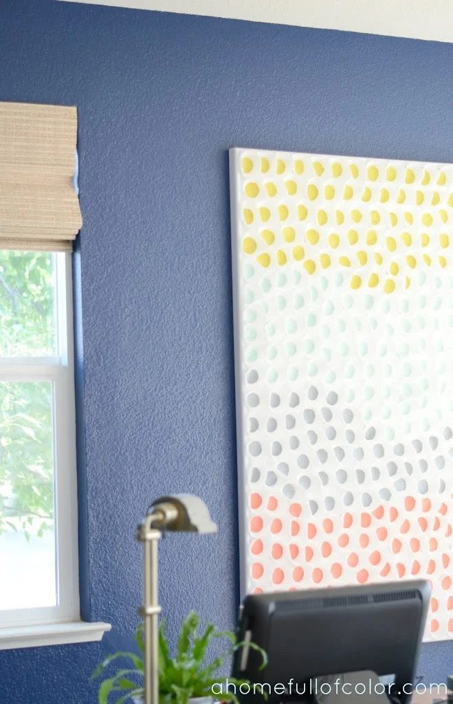 straightforward Art options for Kids Room Decor: painted baking cup wall art (A Home Full of Color)