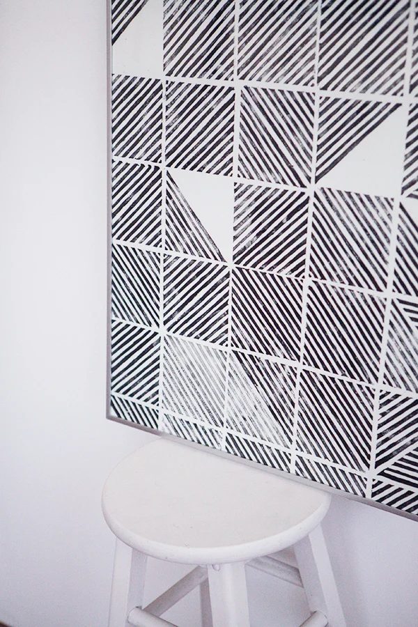 straightforward Art options for Kids Room Decor: handmade modern geometric stamped art (emmadime)