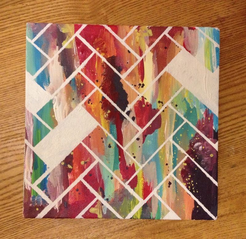 straightforward Art options for Kids Room Decor: abstract herringbone art (oohilikethat)
