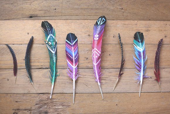 straightforward Art options for Kids Room Decor: painted feathers art projct (freepeople)