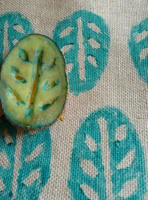 straightforward Art options for Kids Room Decor: potato stamp on fabric