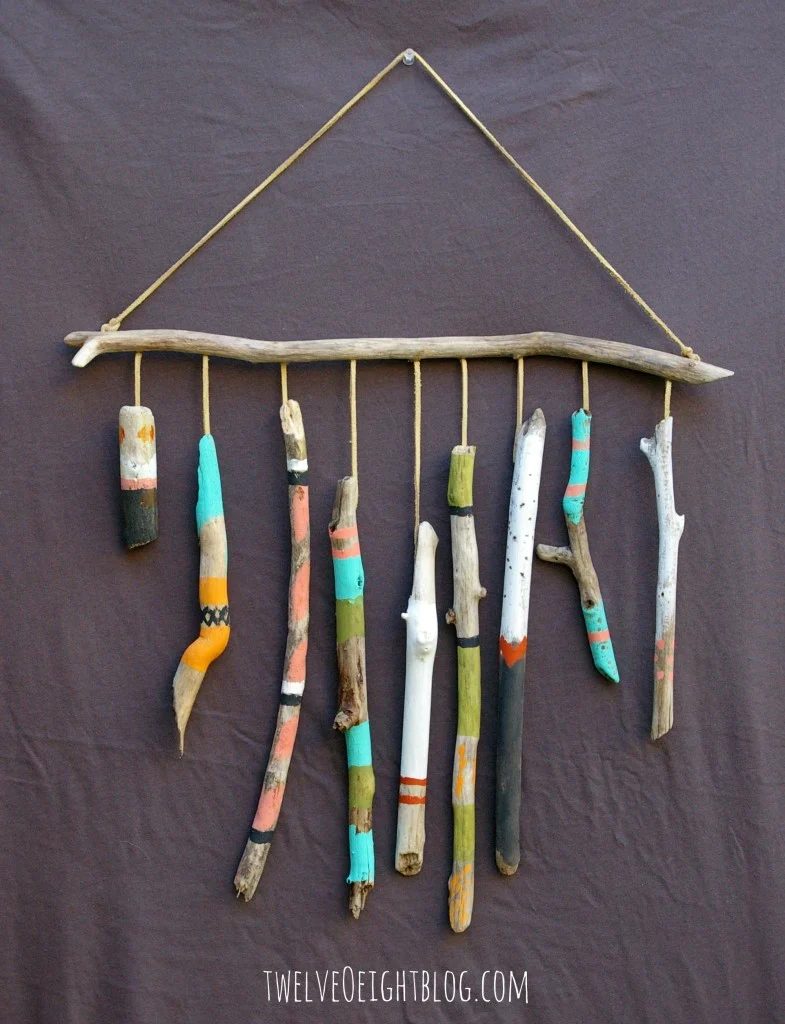 straightforward Art options for Kids Room Decor: painted driftwood wall hanging (twelveoeightblog)
