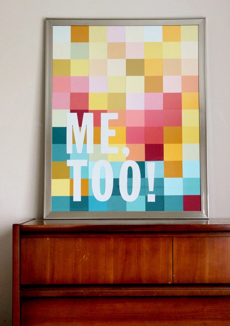 straightforward Art options for Kids Room Decor: straightforward paint chip wall art (A striking Mess)