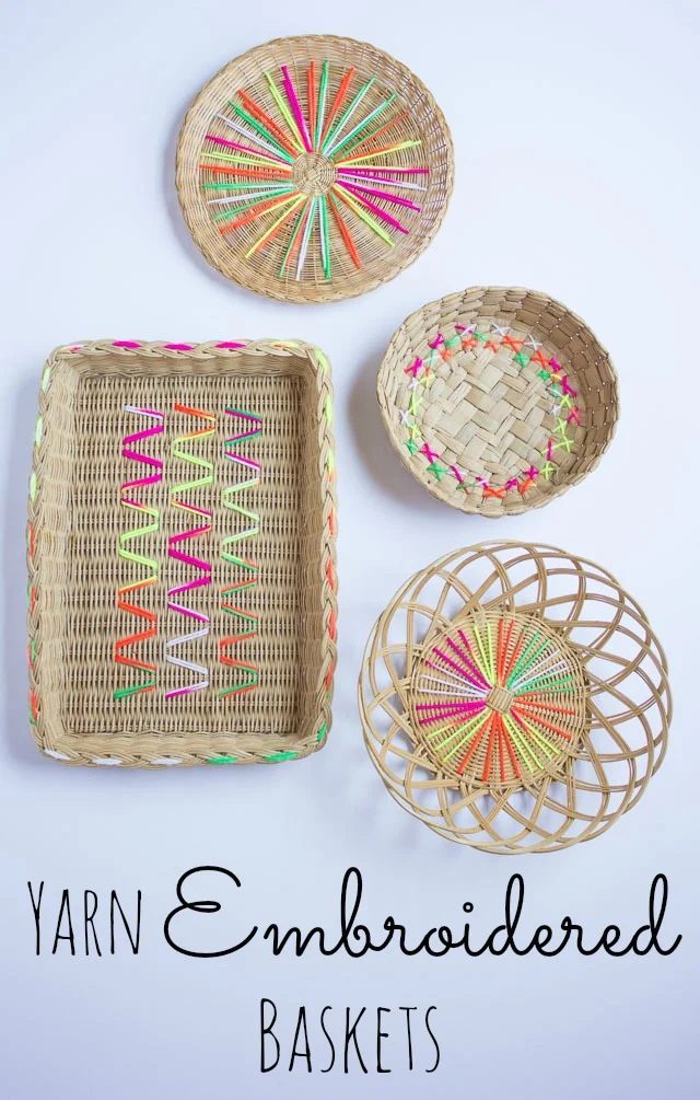 straightforward Art options for Kids Room Decor: embroidered baskets handmade art (Design Improvised)