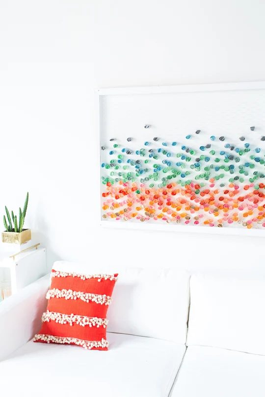 straightforward Art options for Kids Room Decor: handmade paper and chicken wire wall art (Sugar and Cloth)