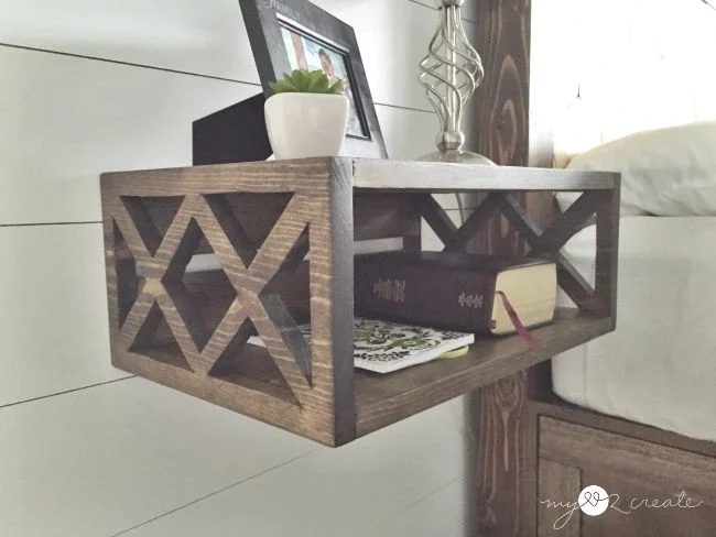 Handmade floating night stand from one board Mylove2create