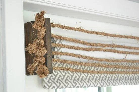 rustic Handmade rope and wood window valance Refresh Living