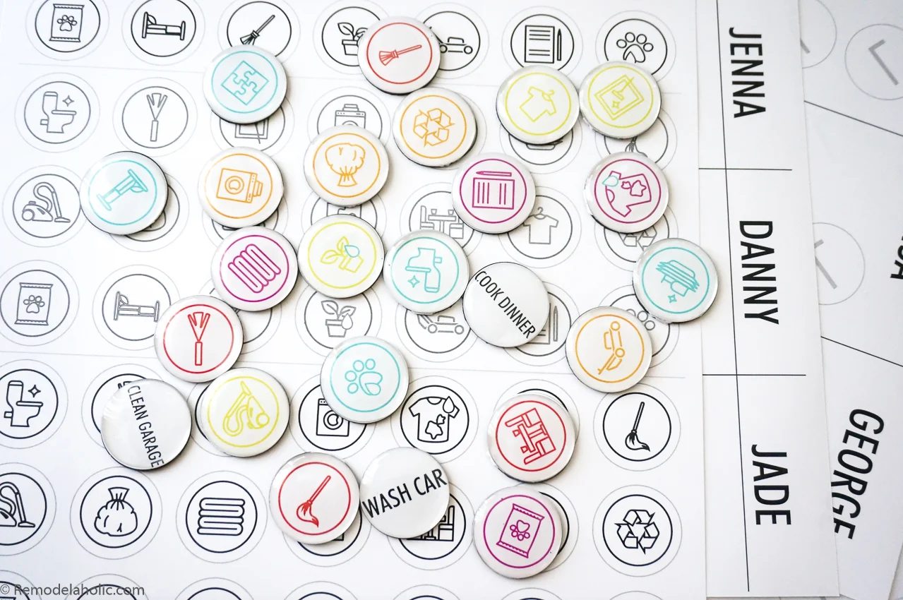Editable Magnetic Chore Chart Ready-to-print for Kids