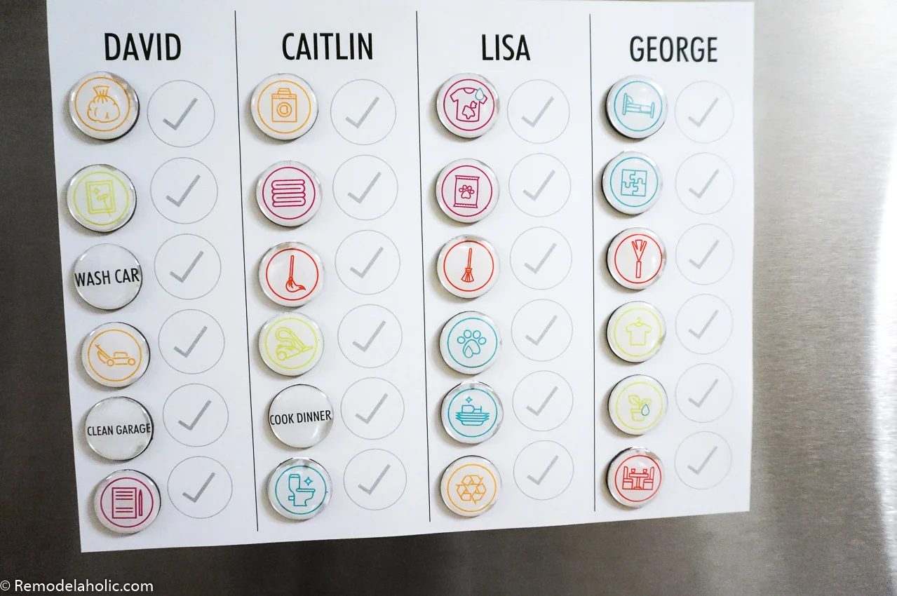 Family Editable Chore Chart Printable Pack With Chore Magnets #Bekob