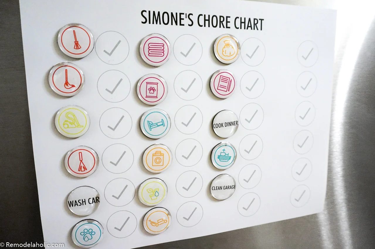 Household Management Printable Editable Chore Chart Magnets #Bekob