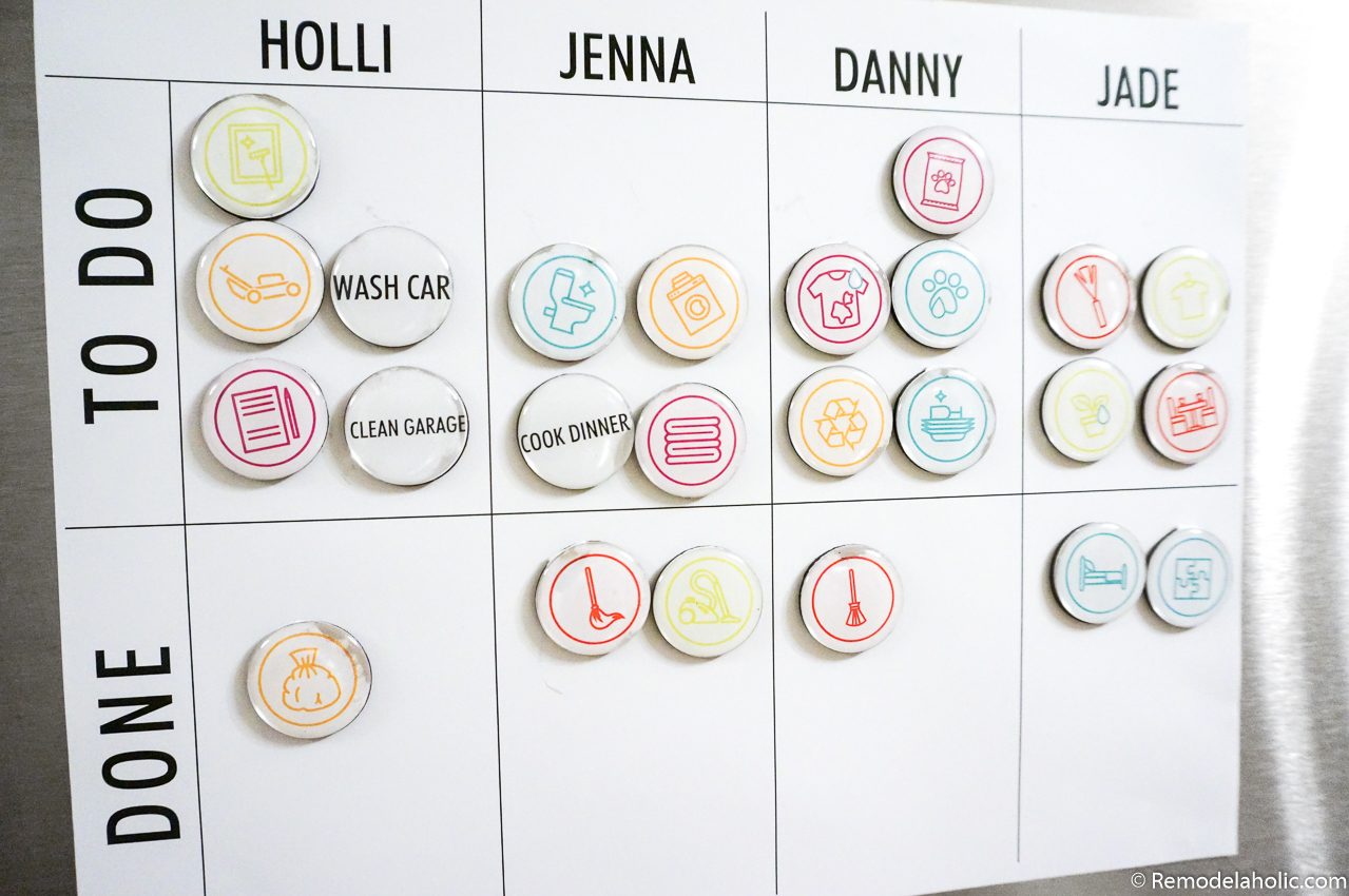 straightforward Printable Chore Chart With Editable Magnetic Chore Markers #Bekob