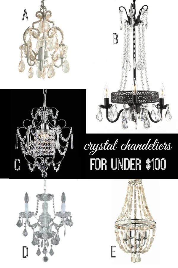 Crystal Chandeliers for Under $100 via Bekob.com
