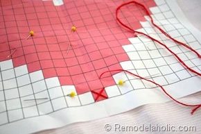 Valentine Pillow cover heart embroidery large scale pink red pillow heart (2)