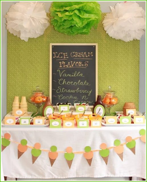 Ice Cream Toppings Table End of Year Party option