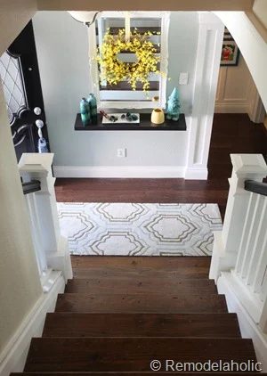 Stair Makeover removing carpet from stairs custom newel posts