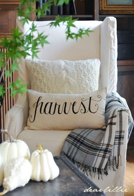 plaid throw for fall decor