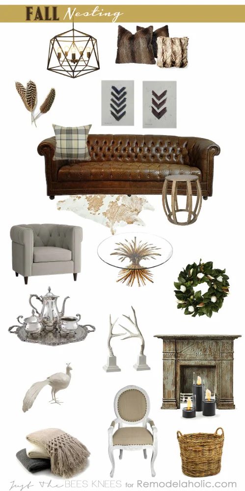 Fall Nesting with Just The Bees Knees for Bekob.com #moodboard #autumn #neutrals #nature