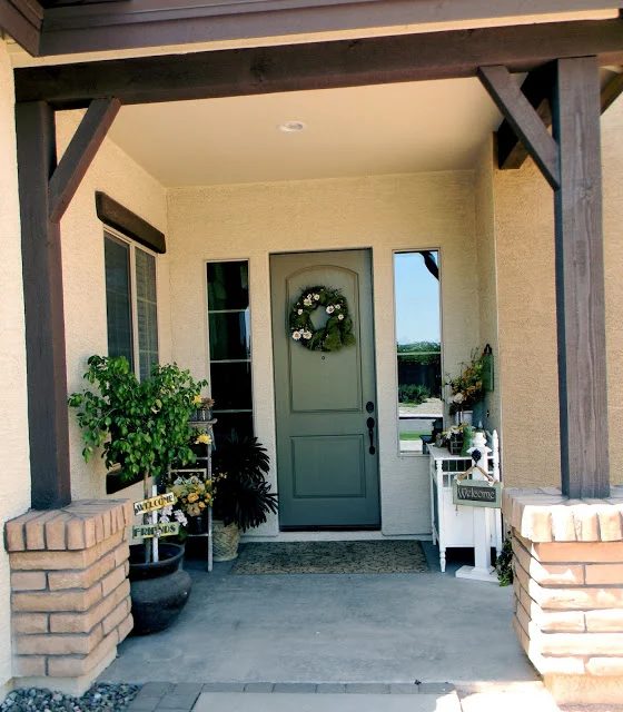7-26 summer porch and welcome post, Little Bit of Paint