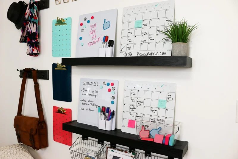 The Quickest and Easiest Way to Hang Shelves and Hooks for a Family Organization Center
